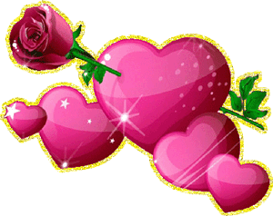 Gif animé coeur et roses